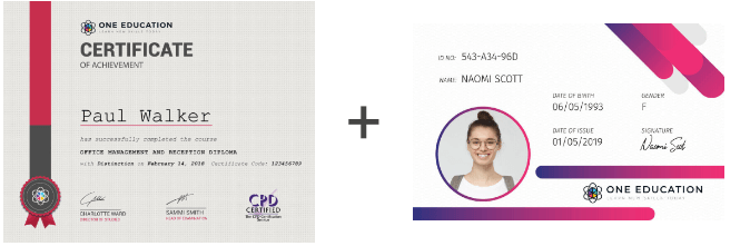 PDF Certificate + Student ID Card