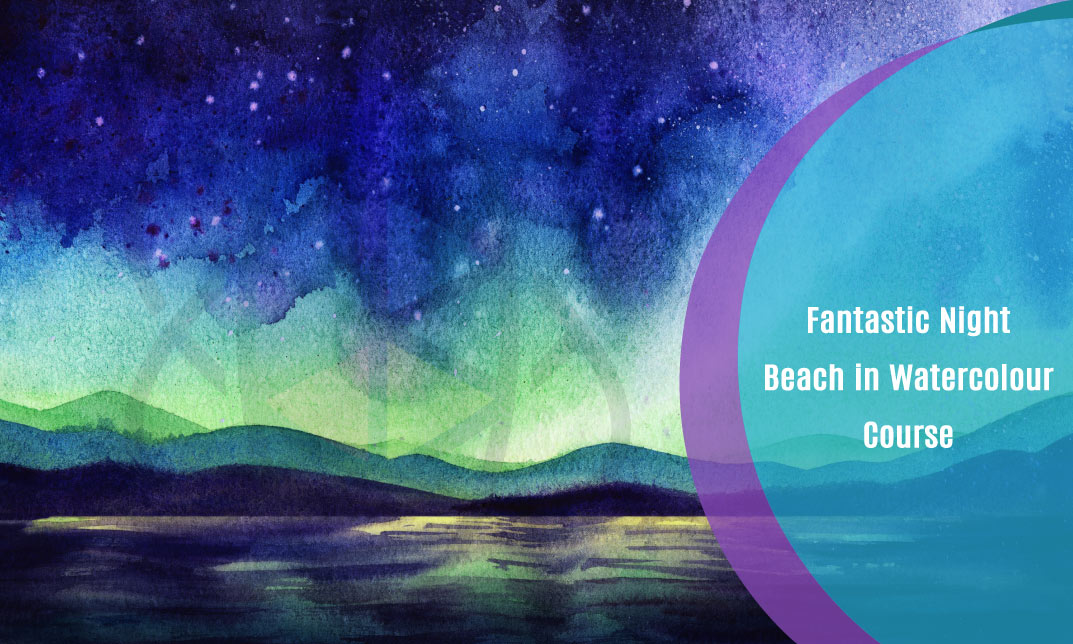Fantastic Night Beach in Watercolour Course
